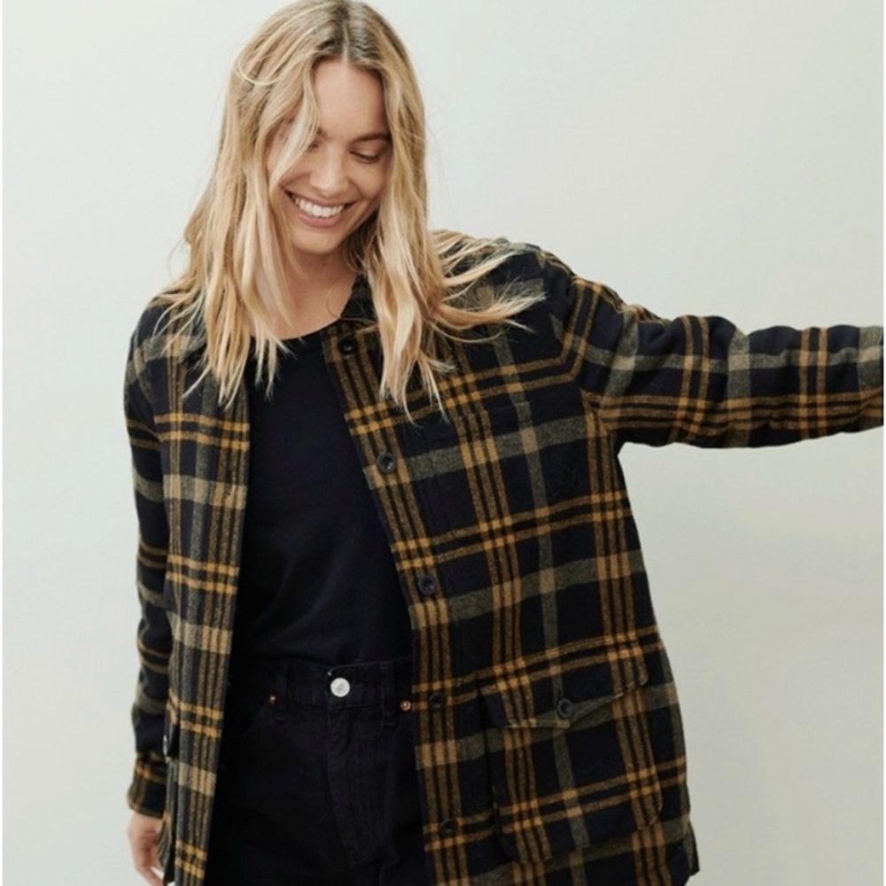 Jenni Kayne farmhouse plaid jacket NWT
